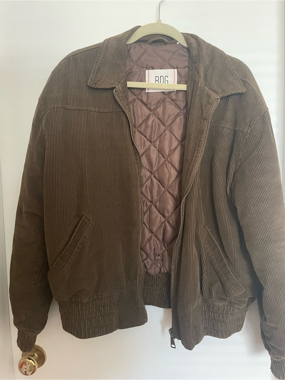 BDG women’s  Corduroy Bomber Jacket in Brown